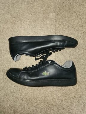 Lacoste Black Leather Sneakers | Mens US 10.5